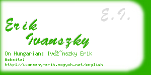 erik ivanszky business card